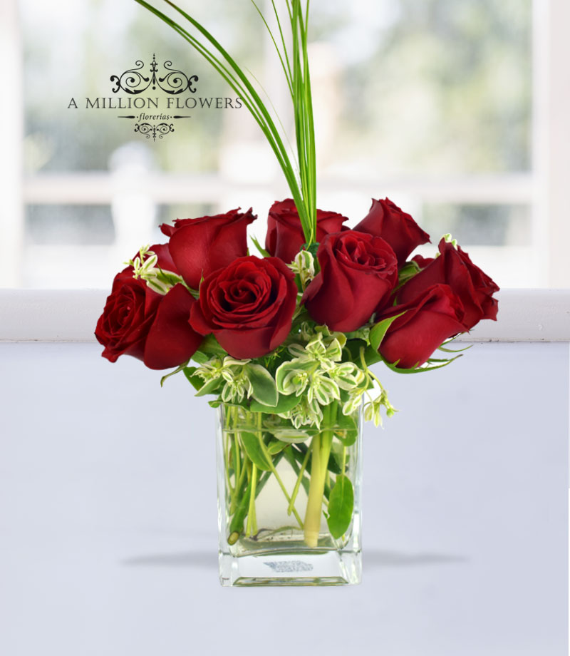 Arreglo elegante rosas rojas - Florería A Million Flowers