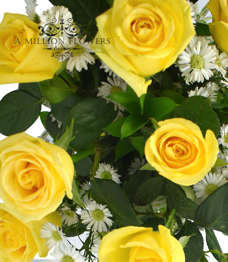 Arreglo Floral Encantamiento de rosas amarillas - Florería A Million Flowers